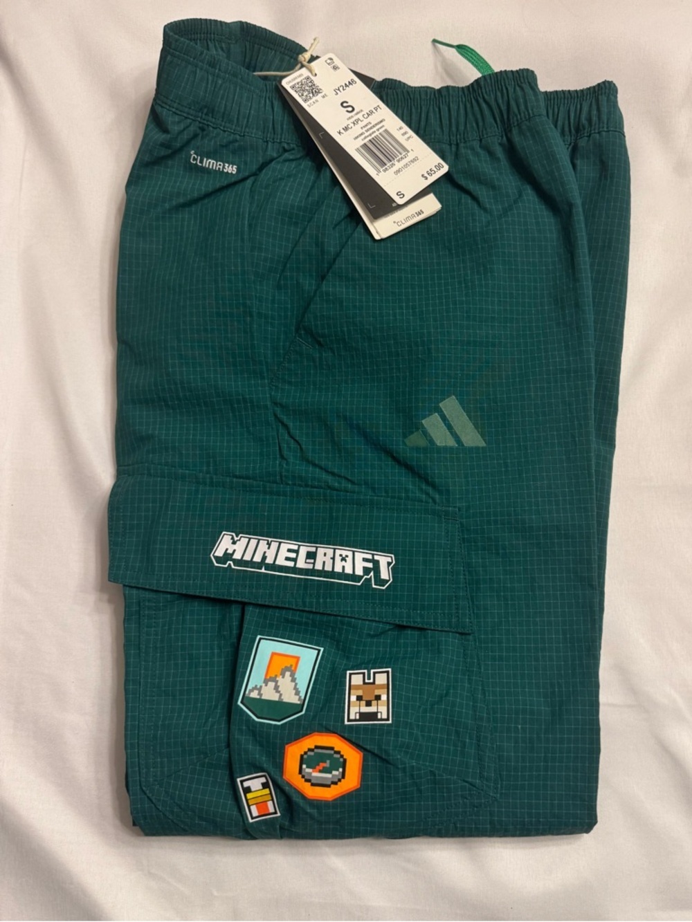 NWT! ADIDAS MINECRAFT TERREX CLIMA365 CARGO PANTS KIDS, sz S - Picture 6 of 8